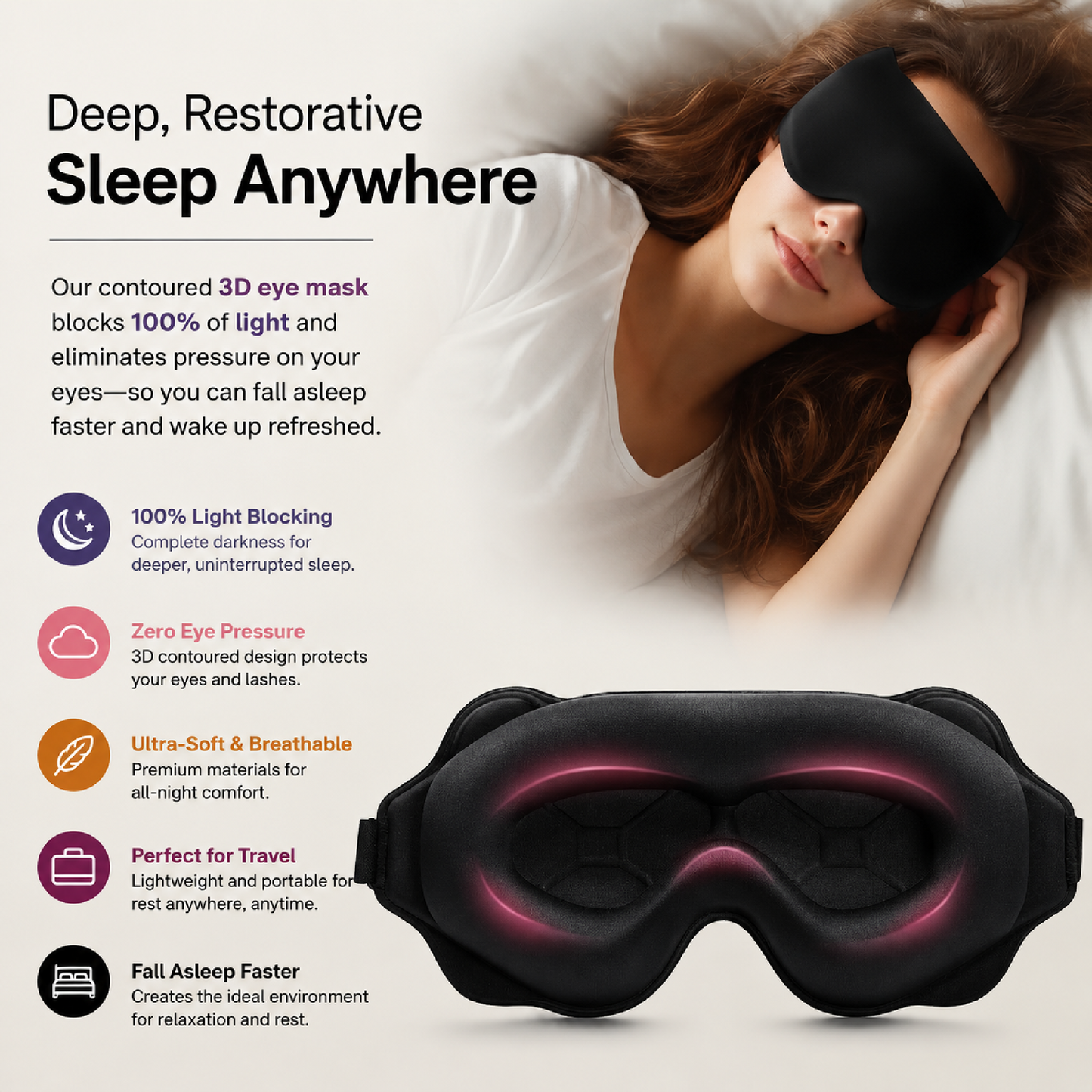 PerfectBlackout™ Sleep Mask - Total darkness, deeper sleep