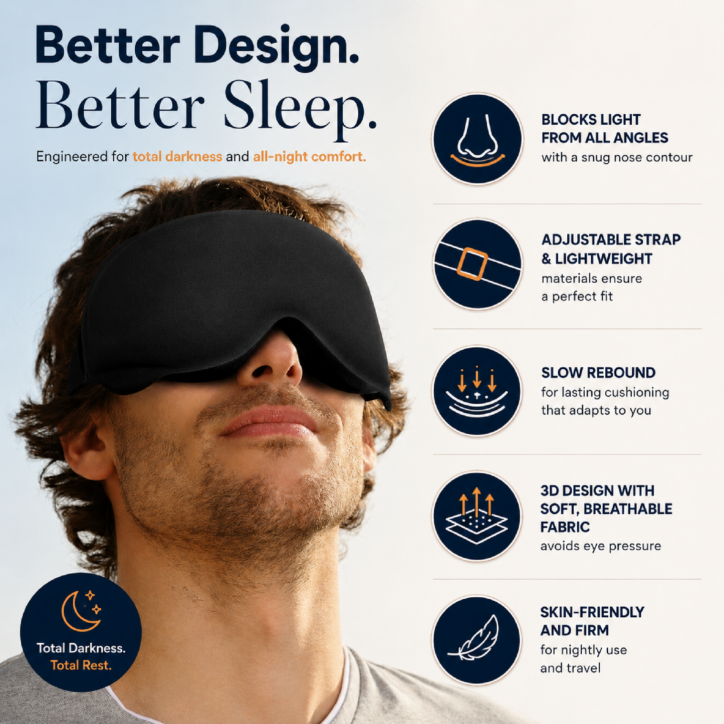 PerfectBlackout™ Sleep Mask - Total darkness, deeper sleep