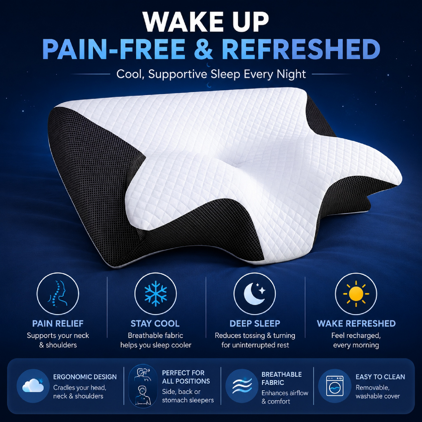 DreamEnergize™ Pillow - Sleep deeply, wake up recharged!