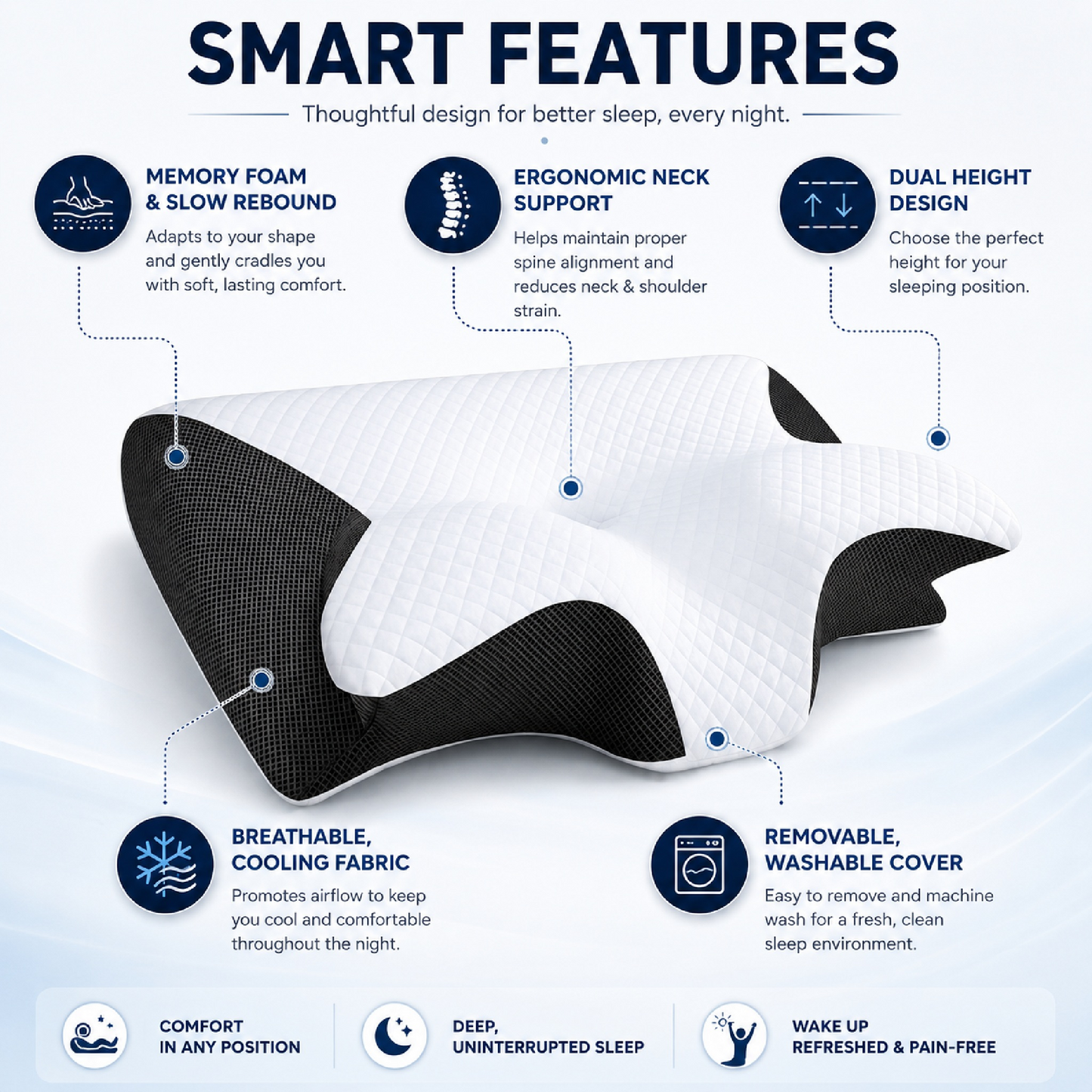 DreamEnergize™ Pillow - Sleep deeply, wake up recharged!
