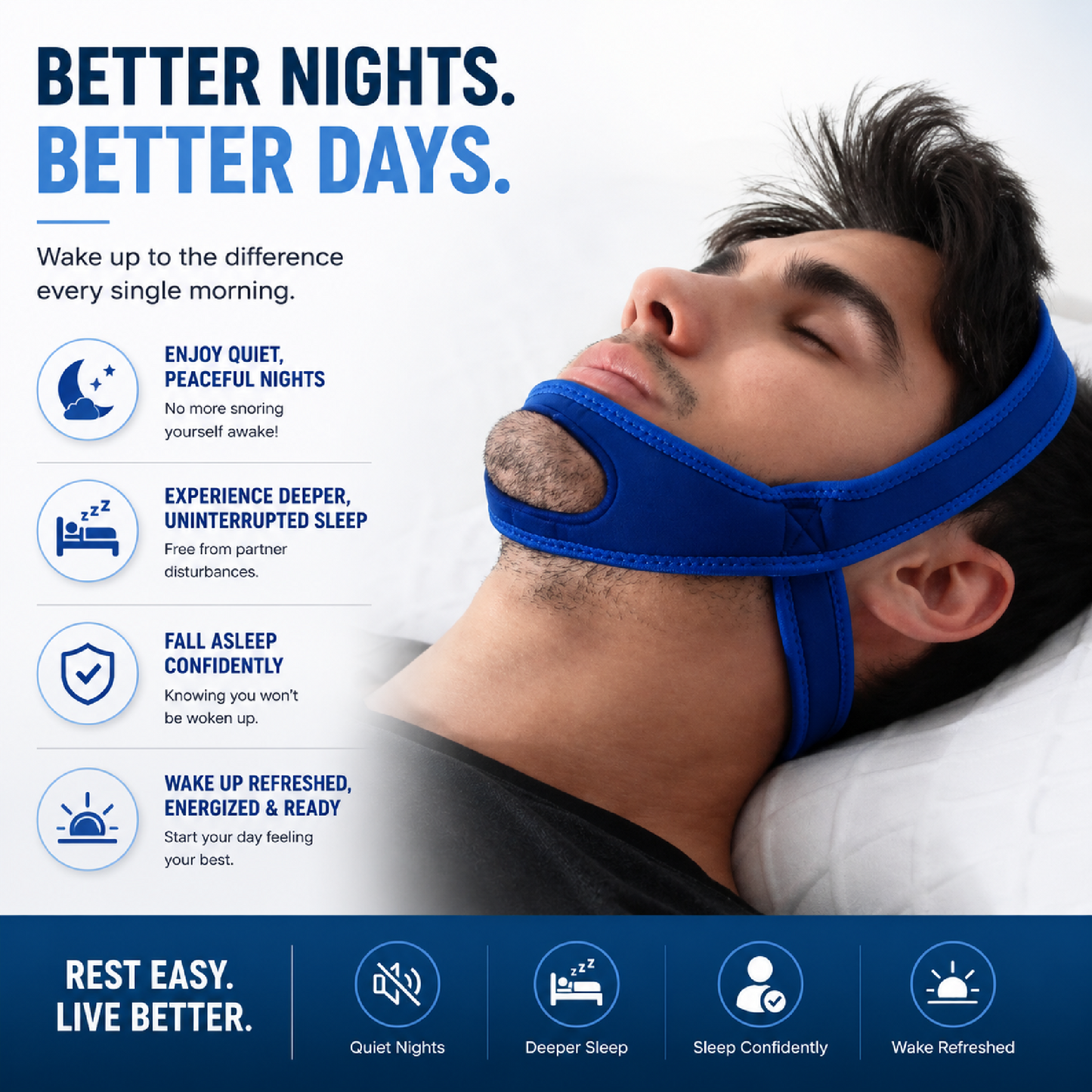 SnoreVoid™ Sleep Comfort Band - Quiet nights, uninterrupted sleep