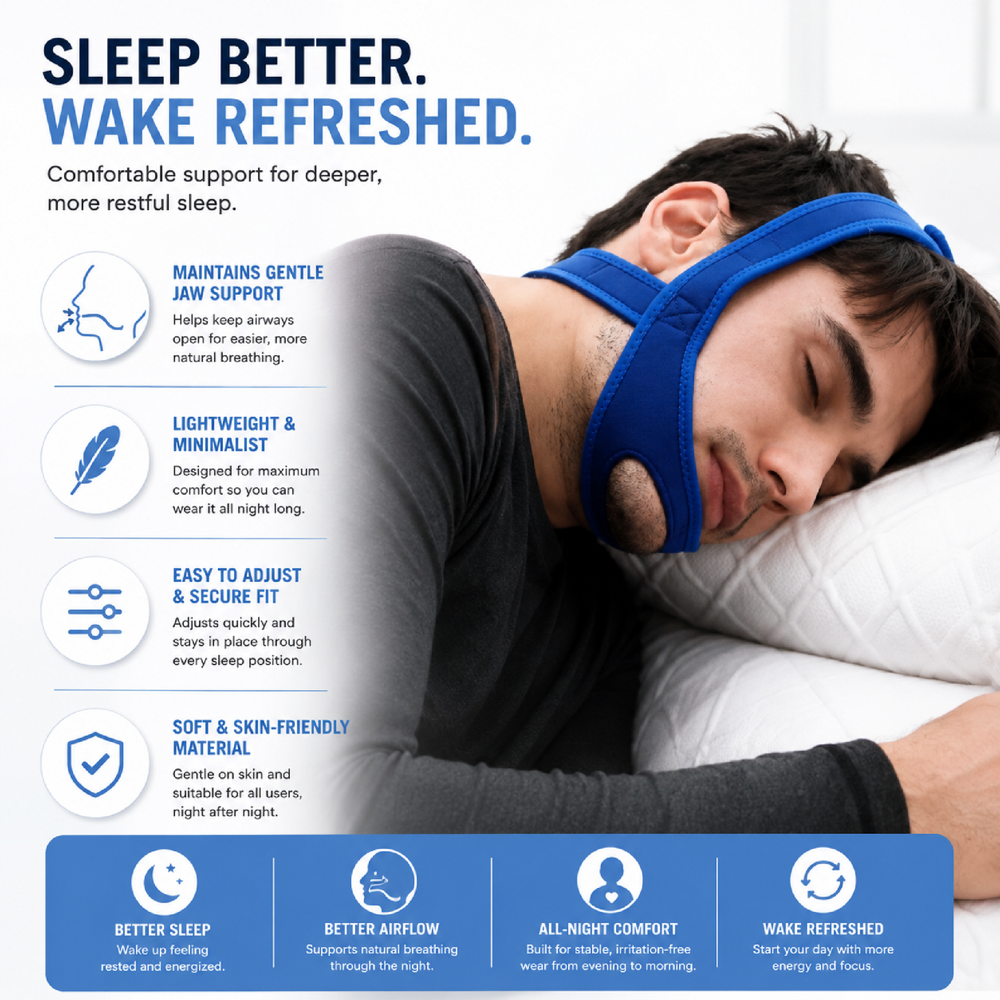 SnoreVoid™ Sleep Comfort Band - Quiet nights, uninterrupted sleep